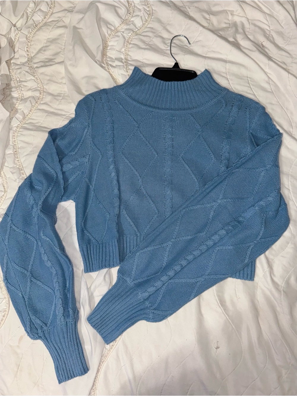 SHEIN Blue Knit Turtleneck Sweater